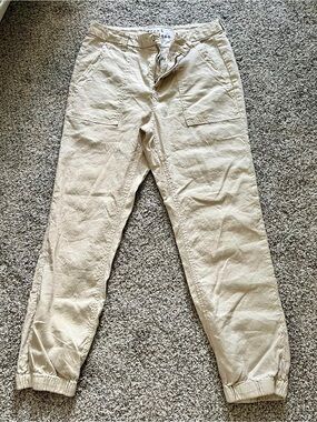 Frank & Eileen Women's Cargo Jogger Pants - Light Tan